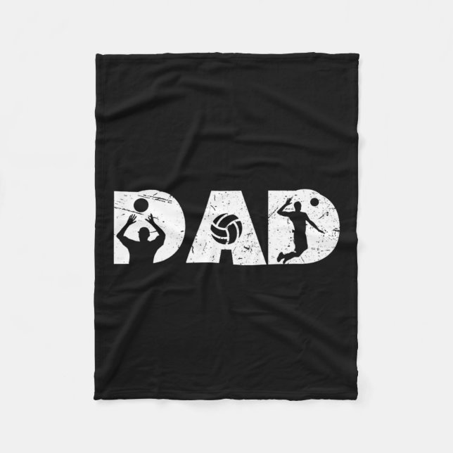 Vintage Volleyball-Vater Volleyball-Spieler Famili Fleecedecke (Vorderseite)