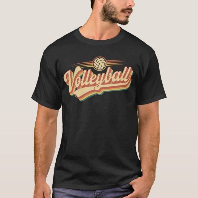 Vintage Volleyballbriefe - klassischer Retro-Sport T-Shirt (Vorderseite)