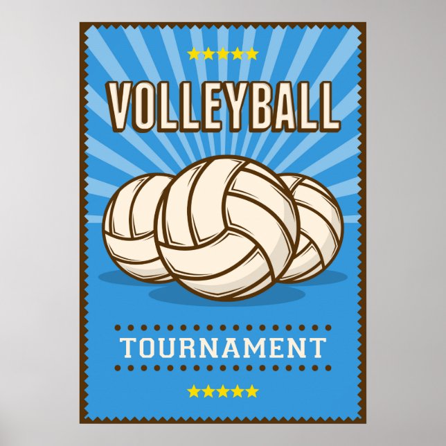 Vintage-Volleyballturnier Poster (Vorne)