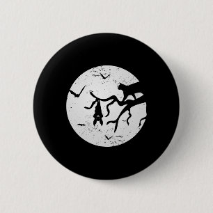 Vintage Vollmond Katze Fledermaus Baum Gruselige H Button