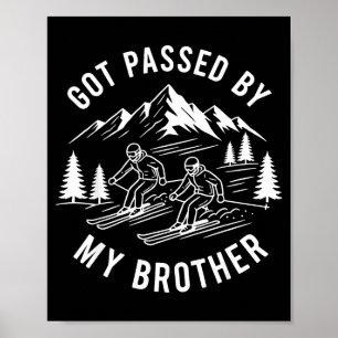 Vintage von Bruder weitergegeben Hemd lustiger Ski Poster