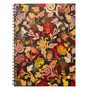 Vintage, von Hand gezeichnete, nahtlose Blumenmust Notizblock