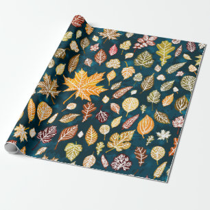 Vintage von Herbstblättern Geschenkpapier