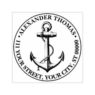 Vintage Vorher-Name-Adresse des Ankerschiffs Permastempel