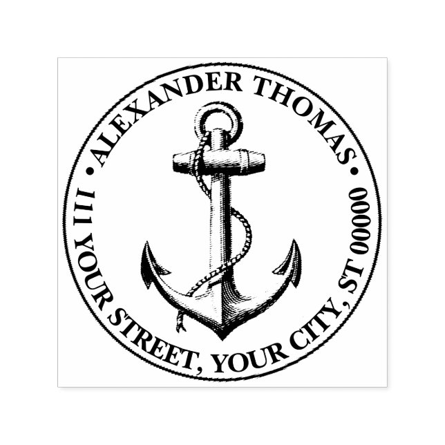 Vintage Vorher-Name-Adresse des Ankerschiffs Permastempel (Design)