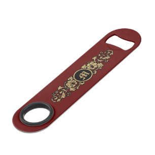Vintage Vorlage 1884 Cartouche Ornament Monogramm Speed Flaschenöffner