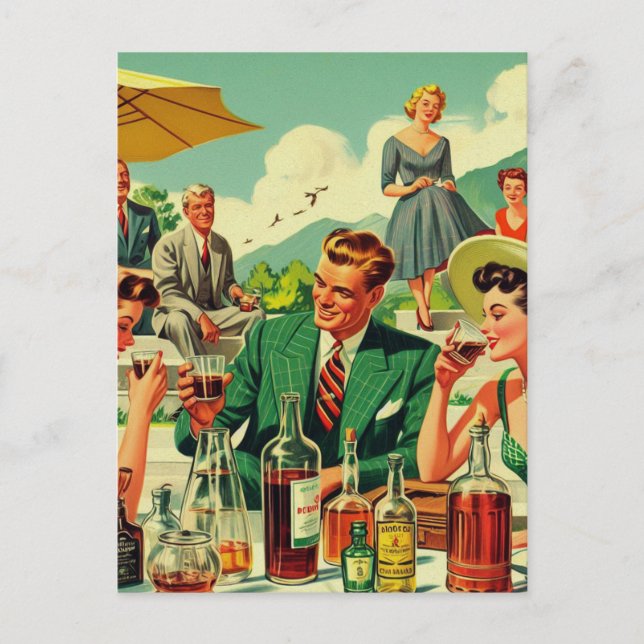 Vintage Vorstellung der 50er Jahre Postkarte (Vorderseite)