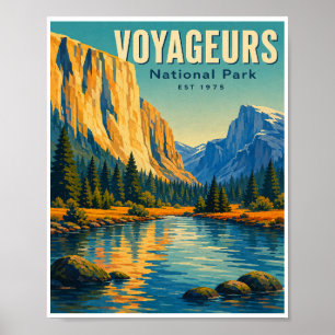 Vintage Voyageurs Nationalpark Reise Poster