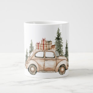 Vintage VW Auto Wintergeschenke Jumbo-Tasse