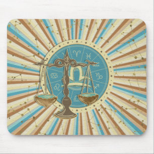 Vintage Waage-Tierkreiskunst Mousepad