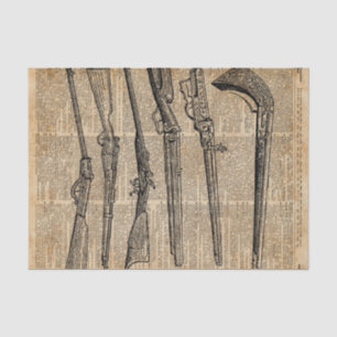 Vintage Waffen-antike Gewehr-Wörterbuch-Kunst Seidenpapier