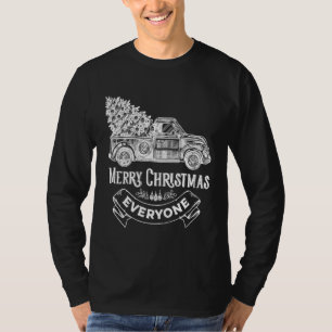 Vintage Wagen Weihnachten X Mas Baum auf rotem LKW T-Shirt