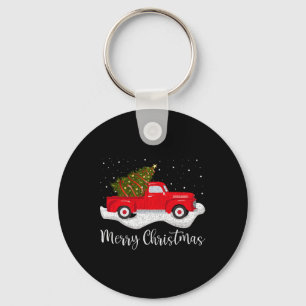 Vintage Wagon Christmas Tree on Car Xmas Red Ding Schlüsselanhänger