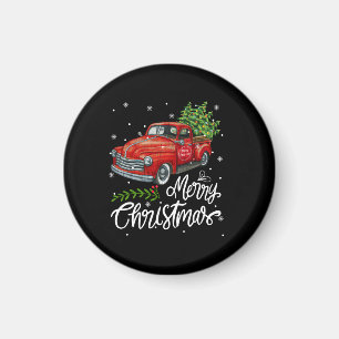 Vintage Wagon roter LKW Weihnachtsbaum Pyjama-Fami Magnet