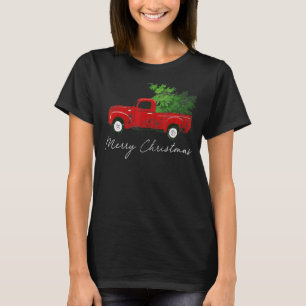 Vintage Wagon Weihnachtsbaum auf dem Auto Xmas Url T-Shirt