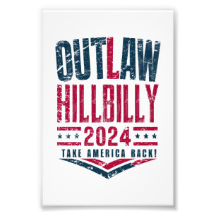 Vintage-Wahlen Außerhalb Law Hillbilly US-Flagge  Fotodruck