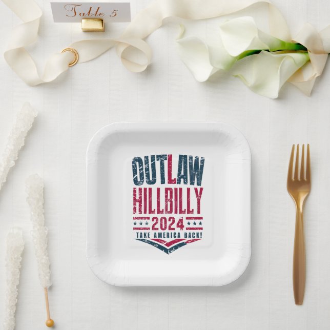 Vintage Wahlen verbieten eine unverschämte US-Flag Pappteller (Hochzeit)