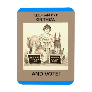 Vintage Wählerinnen, Wahlkampf, Wahlen Magnet