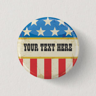Vintage-Wahlkampf-USA-Flagge-Button Button