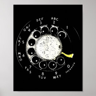 Vintage-Wählscheibentelefon Wählscheibenmuster Tel Poster