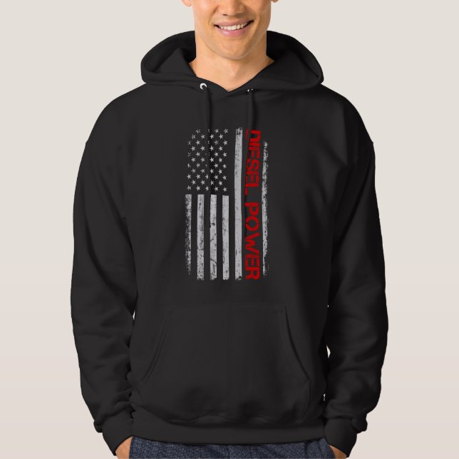 Vintage Wahrheit: Diesel-Powered Mechanic Hoodie (Vorderseite)