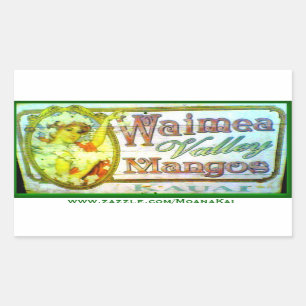 Vintage Waimea Valley Mangos Kauai Aufkleber