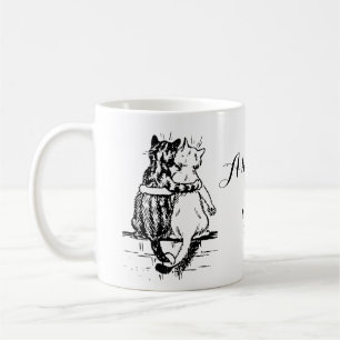 Vintage Wain Katzen-Zuhause-Kunst Kaffeetasse