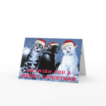 Vintage Wain Weihnachtssankt-Katzen-Chor-Kunst