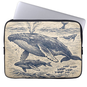 Vintage-Walbuck-Pod-Gravur Laptopschutzhülle