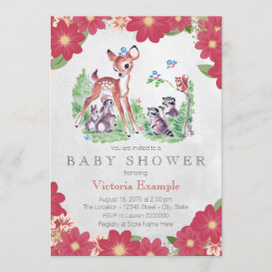 Vintage-Wald-Baby-Party Einladung