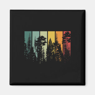 Vintage-Wald-Bäume im Freien Natur Wandern Camping Magnet
