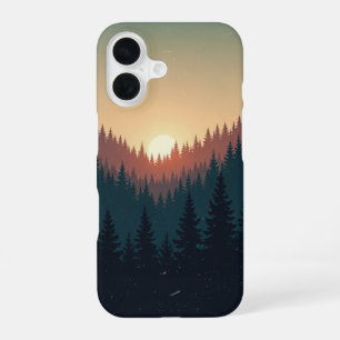 Vintage Wald bei Sonnenaufgang iPhone 16 Hülle