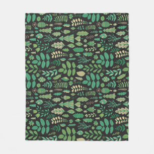 Vintage-Wald-Blumen nahtloses Design Fleecedecke