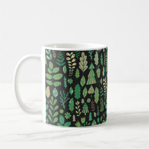 Vintage-Wald-Blumen-Nahtloses Design Kaffeetasse