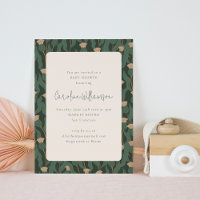 Vintage-Wald-Grün-Rosé-Blumen-Baby-Party