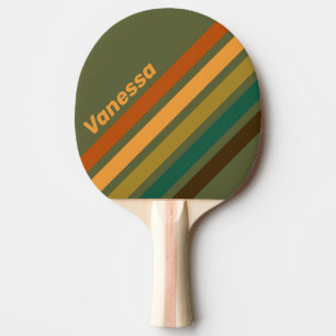 Vintage-Wald-Marsch-Schrägstreifen mit Namen Tischtennis Schläger