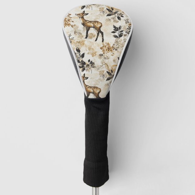 Vintage-Wald-Reh-Muster Golf Headcover (Vorderseite)