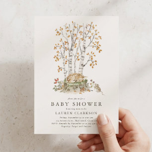Vintage-Wald-Rehkitz-Baby-Shower-Einladung Einladung