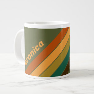 Vintage Wald Sumpf Streifen mit Namen Jumbo-Tasse