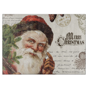 vintage Wald-Weihnachtsmann Schneidebrett