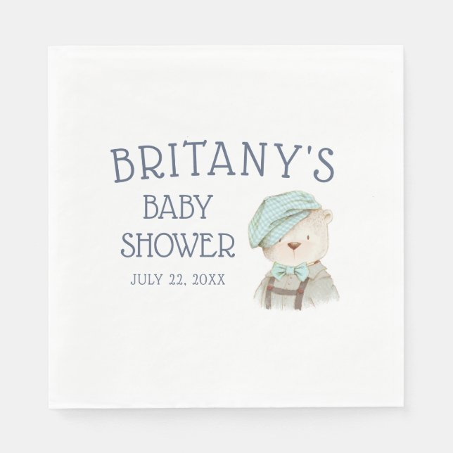 Vintage Waldbärendusche Serviette (Vorderseite)