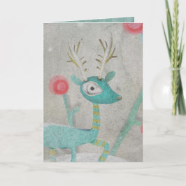 Vintage Waldkarte Feiertagskarte