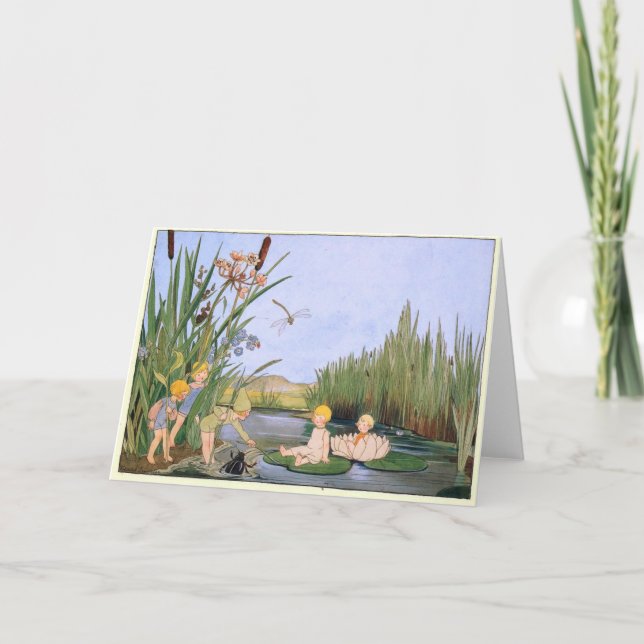 Vintage Waldkinder Freddie Langeler Gruß Karte (Vorderseite)