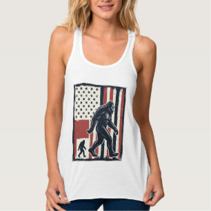 Vintage-Waldkreatur-Flagge-Vektor-Shirt-Design_1 Tank Top