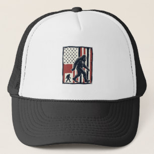Vintage-Waldkreatur-Flagge-Vektor-Shirt-Design_1 Truckerkappe