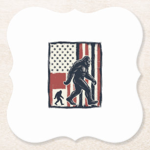Vintage-Waldkreatur-Flagge-Vektor-Shirt-Design_1 Untersetzer