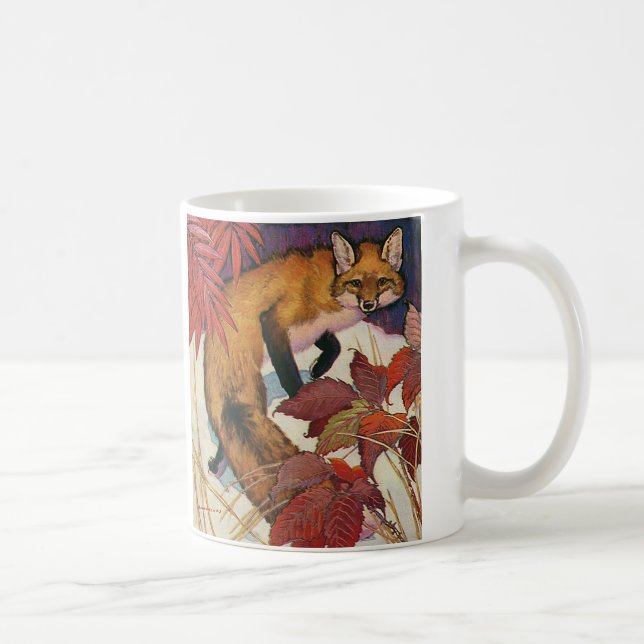 Vintage Waldkreaturen Rotfuchs Wildtier Kaffeetasse (Rechts)