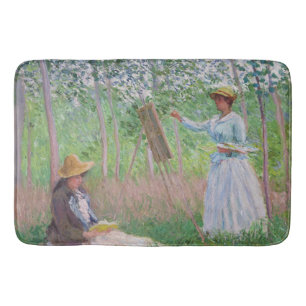 Vintage-Waldkunst mit gesprenkeltem Sonnenlicht vo Badematte