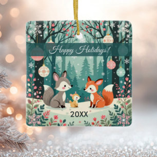Vintage-Waldlandschaft Keramikornament