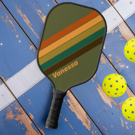 Vintage Waldmarsche mit Namen gestreift Pickleball Schläger